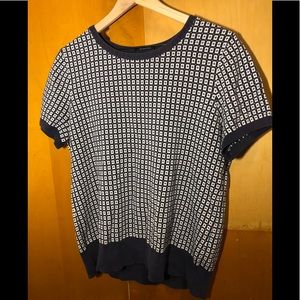 Lands End knit short sleeve sweater top large